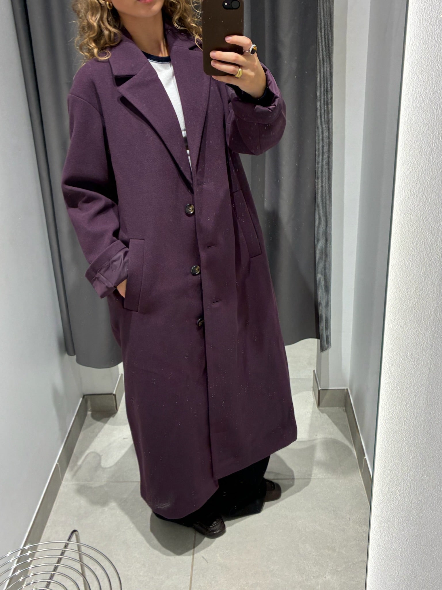 PCAGNES Coat - Plum Perfect